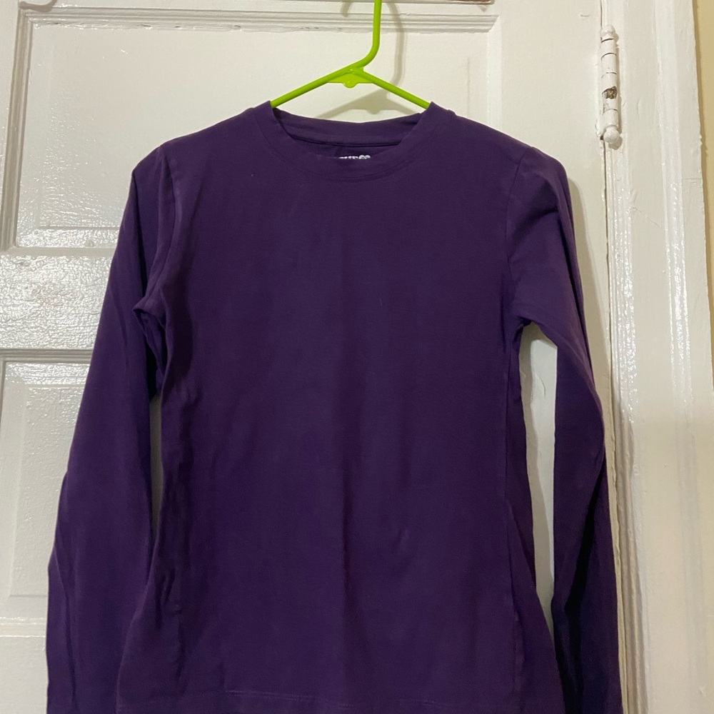 Purple Long Sleeve Tee with Relaxed Fit